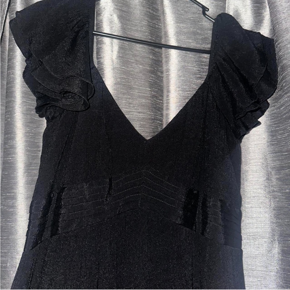 Trixxi Black Ruffled Midi Dress
